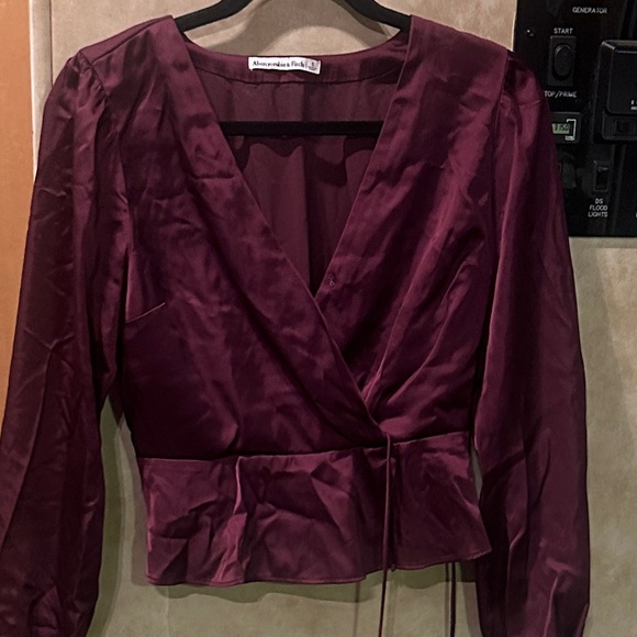 Abercrombie & Fitch Tops - Abercrombie & Fitch Deep Purple Wrap Blouse